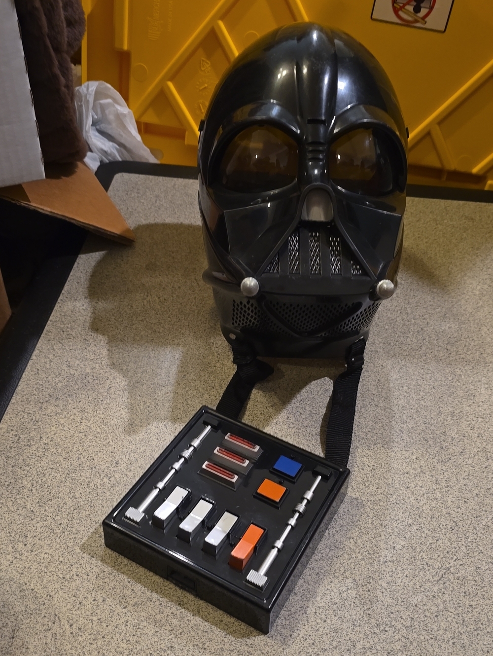 Black Darth Vader Helmet with Chest Box To Change Voice
